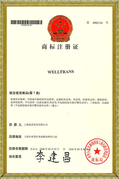 威全传动-welltrans注册证